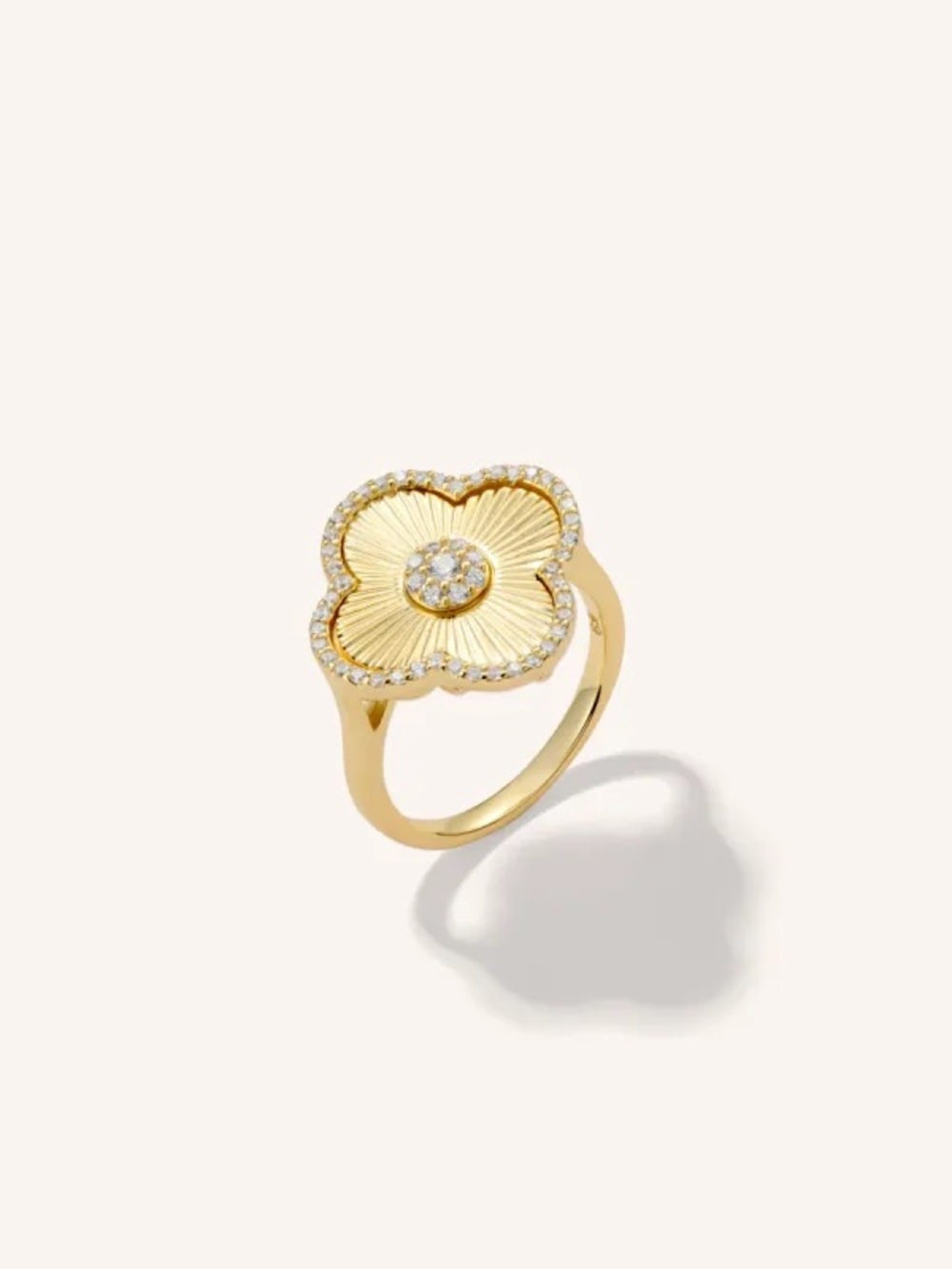 Gold Floral Pavé Ring - Victoria Emerson sz 3